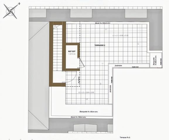 PUTEAUX 92800 au DERNIER ETAGE - Roof top en Duplex de 118 m² Carrez avec terrasse 56 m² dans une petite copropriété d’exception, proche Défense.T5 avec 4 chambres, et 2 parking en sous-sol.