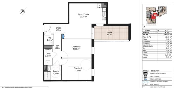 A vendre T3 de 65,05m² avec terrasse au coeur du centre ville de Segré