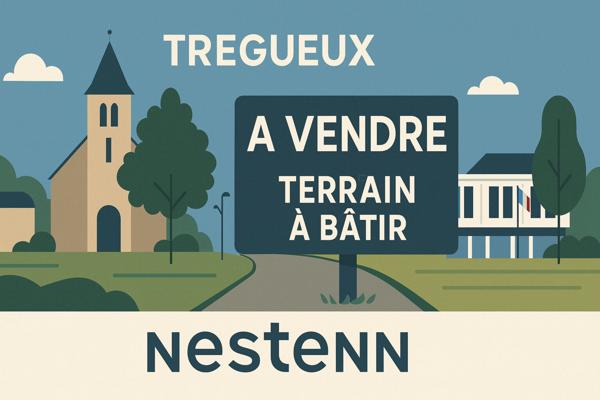 A VENDRE - TREGUEUX - Terrain constructible de 593 m²- hors lotissement - libre de constructeur