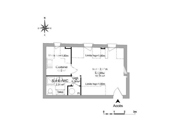 Location Studio 23.9 m² - 7 PLACE DE LA MOTTE VERTE Bourgueil 37140