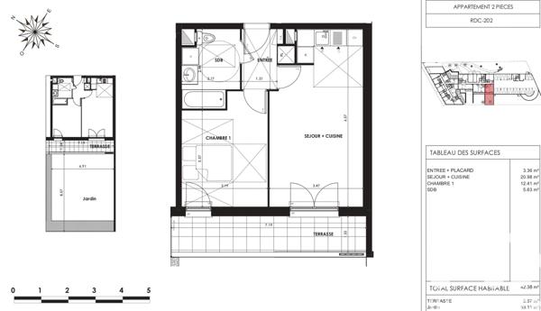 Appartement à vendre 2 pièces 42,91 m² Thorigny-sur-Marne