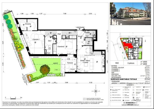 Appartement T3 à vendre  3 pièces - 82,90 m 2   ARCACHON  - 33