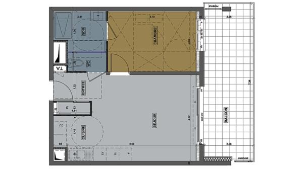 Appartement à vendre 2 pièces 44 m² Claix