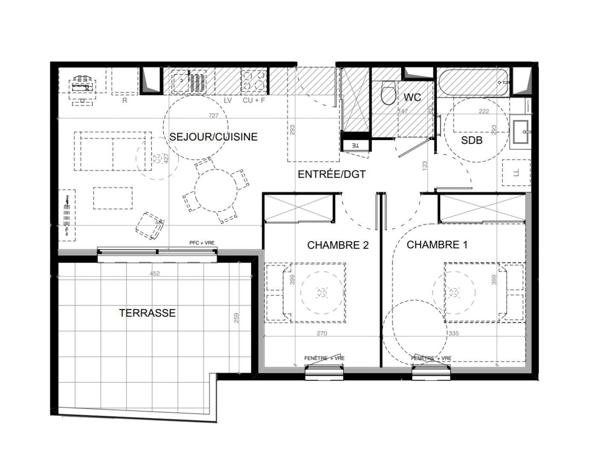 Appartement à vendre 3 pièces 61 m² Baillargues