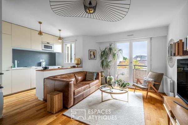 Jardin des Plantes, appartement contemporain en étage élevé avec balcon