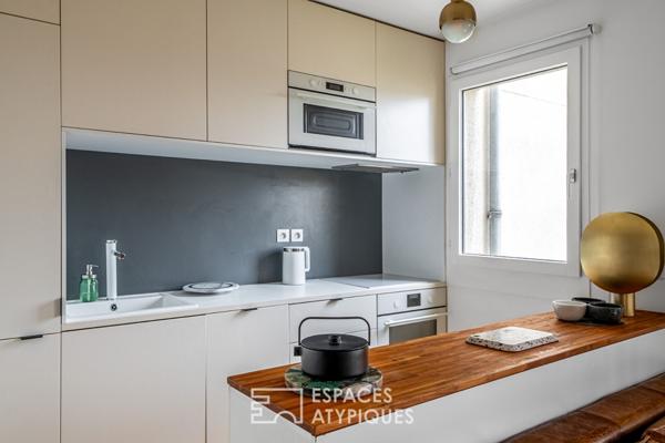 Jardin des Plantes, appartement contemporain en étage élevé avec balcon