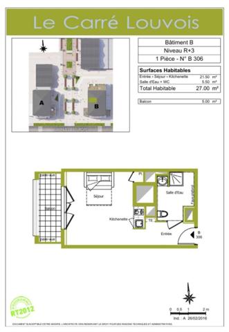 Appartement 1 pièce 27 m² VELIZY VILLACOUBLAY - 78140