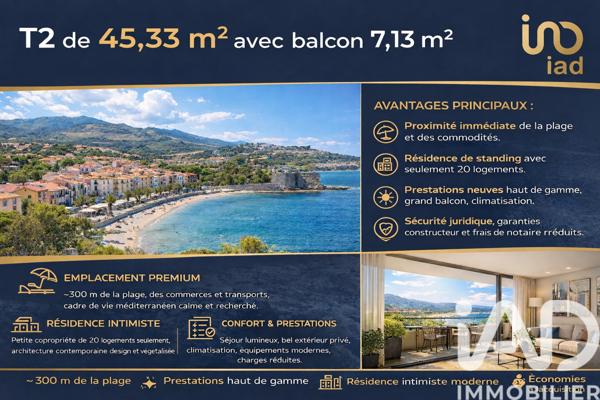 Appartement à vendre 2 pièces 45 m² Argelès-sur-Mer