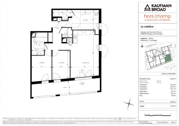 A VENDRE Appartement Entraigues Sur La Sorgue 4 pièce(s) 78.42 m2