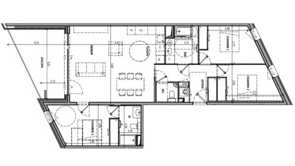 Appartement à vendre 4 pièces 94 m² Aix-les-Bains