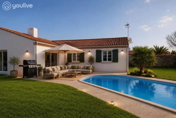 MAISON 4 CHAMBRES – PISCINE CHAUFFÉE – GRAND GARAGE – ENVIRONNEMENT NATURE