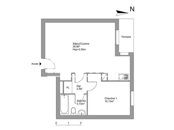 Location Appartement 2 pièces 43.22 m² - 14 RUE HONORE DE BALZAC - APT N°15 Saintes 17100