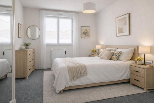 Appartement T3 lumineux avec 2 points d'eau et 2 places de parking