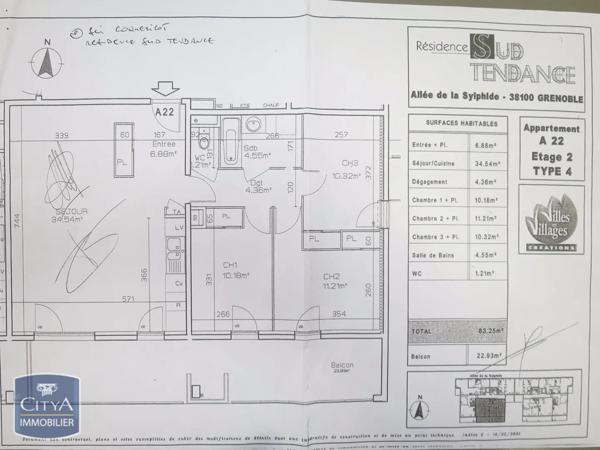 Appartement à louer 4 pièces 83.25m²