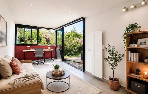 Marsilly – Maison à vendre de plain-pied au calme avec beau jardin arboré, 4 chambres, sur parcelle de 700m²
