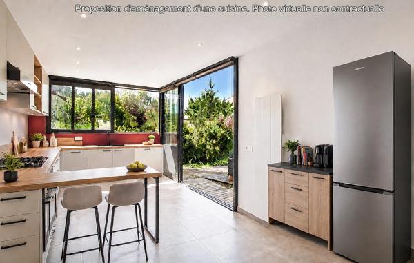Marsilly – Maison à vendre de plain-pied au calme avec beau jardin arboré, 4 chambres, sur parcelle de 700m²