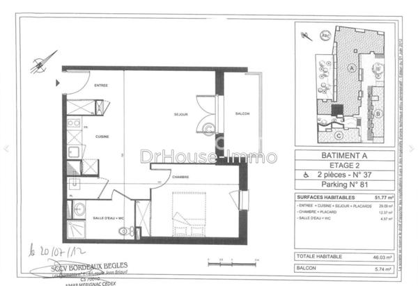 Appartement à vendre 2 pièces de 46 m²