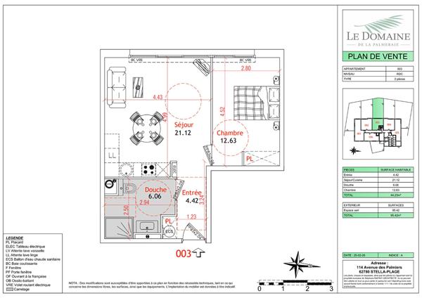 Appartement Cucq Stella Plage 2 pièces 44.23m²+ jardin 95m²