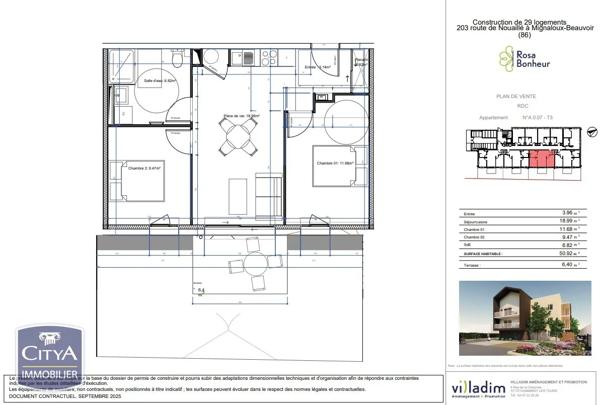 Appartement à vendre 3 pièces 50m² Poitiers (86000)