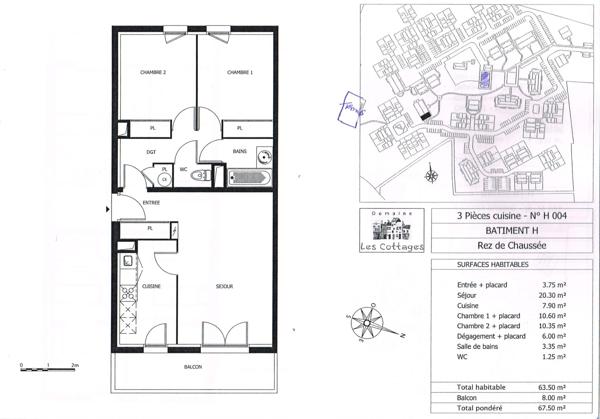 Appartement à LA RIVIERE-SAINT-SAUVEUR, 14600 - 3 pièces 62m²