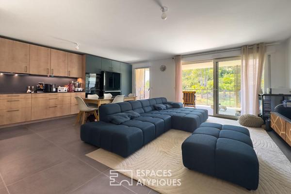 Appartement contemporain avec terrasse dans une résidence avec piscine