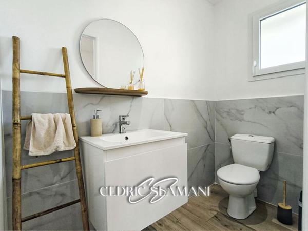 MAISON 124 M2, 3 CHAMBRES, SALON, CUISINE, GARAGE, JARDIN, TERRASSE, 2 WC, SDB, SALLE D EAU