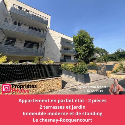 Appartement 2 pièces -Terrasses et jardin - Excellent état
