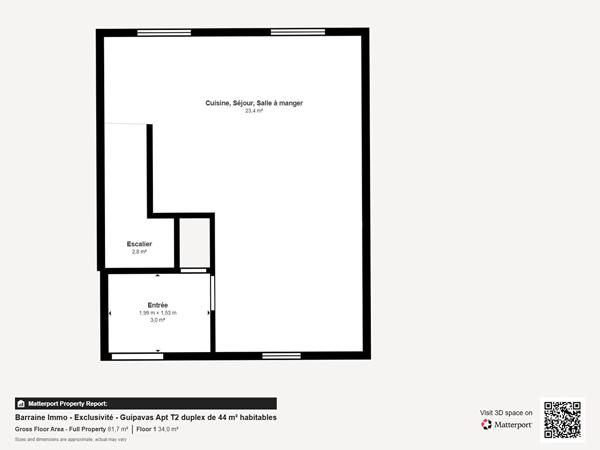 Vente appartement à Guipavas, 2 pièces 44m²
