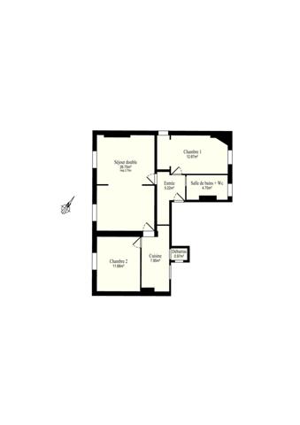 3P DERNIER ÉTAGE LUMINEUX ET TRAVERSANT