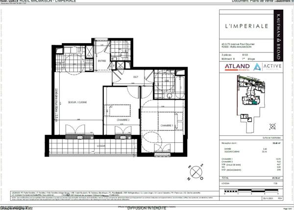 Appartement 3 pièces à louer