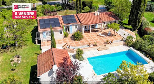 RARE Villa de plain-pied 4 chambres + studio .Terrain plat 2 400 m² et grande piscine
