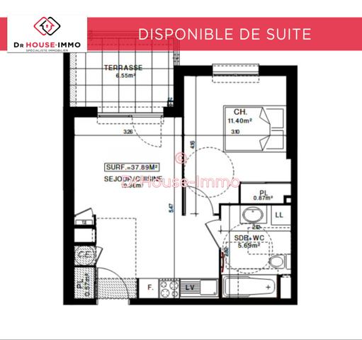 Appartement à vendre 2 pièces de 38 m²