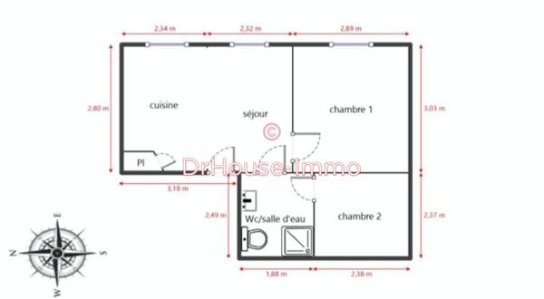 Appartement à louer 3 pièces de 33 m²