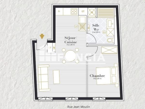 Location Appartement 2 pièces 41 m² - 2 RUE JEAN MOULIN Saintes 17100