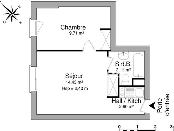 Location Appartement 2 pièces 30.09 m² - 30 AVENUE SAINT SEBASTIEN Villers-les-nancy 54600