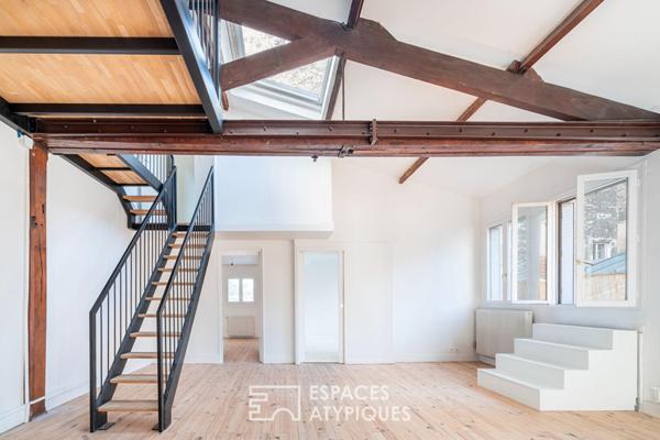 Loft avec terrasse plein Sud Est à proximité du Canal st Martin et du Bassin de la Villette