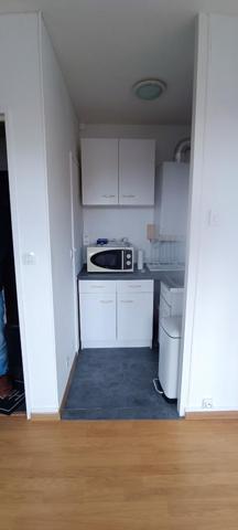 Studio composée d'une entrée, kitchenette salle d'eau et pièce à vivre . 1 place de parking. 1 cave