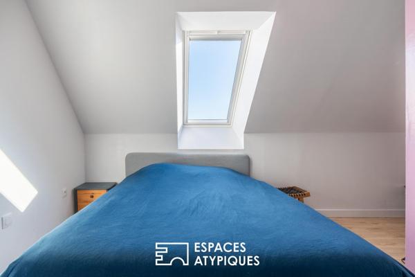 Nantes Île Beaulieu : duplex cathédrale sous les toits avec balcon-terrasse