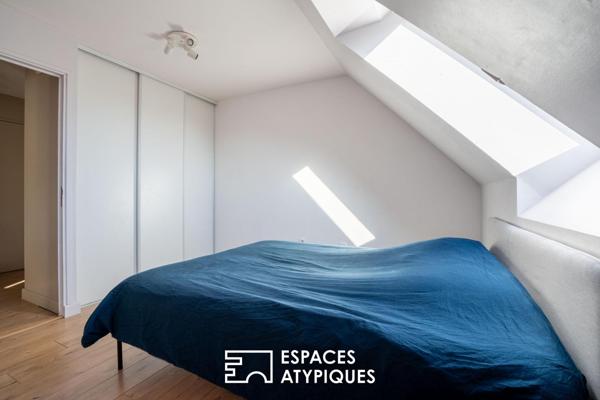 Nantes Île Beaulieu : duplex cathédrale sous les toits avec balcon-terrasse