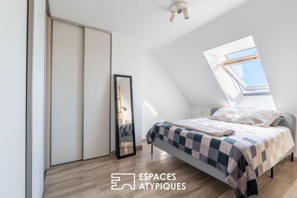 Nantes Île Beaulieu : duplex cathédrale sous les toits avec balcon-terrasse