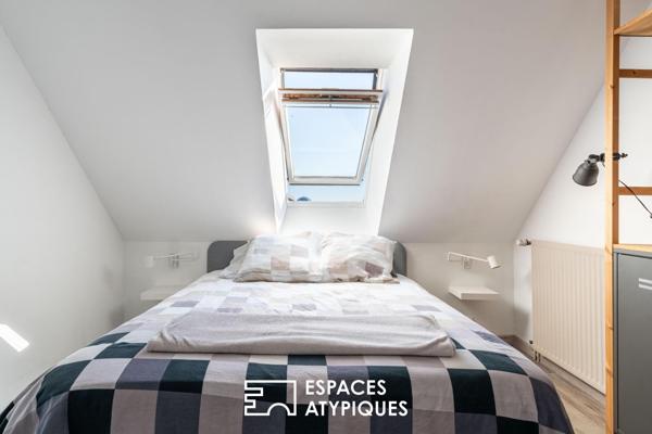 Nantes Île Beaulieu : duplex cathédrale sous les toits avec balcon-terrasse