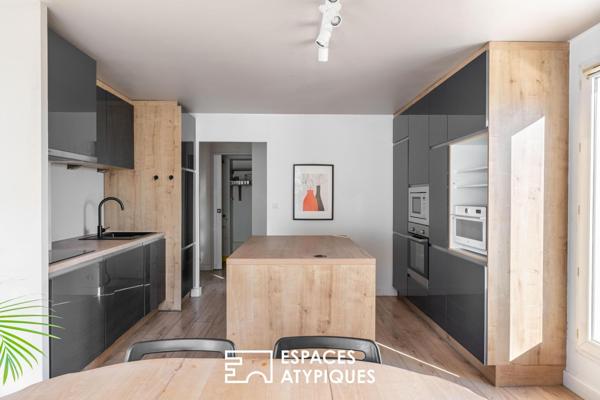 Nantes Île Beaulieu : duplex cathédrale sous les toits avec balcon-terrasse