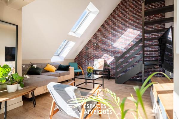 Nantes Île Beaulieu : duplex cathédrale sous les toits avec balcon-terrasse