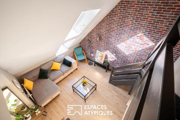 Nantes Île Beaulieu : duplex cathédrale sous les toits avec balcon-terrasse