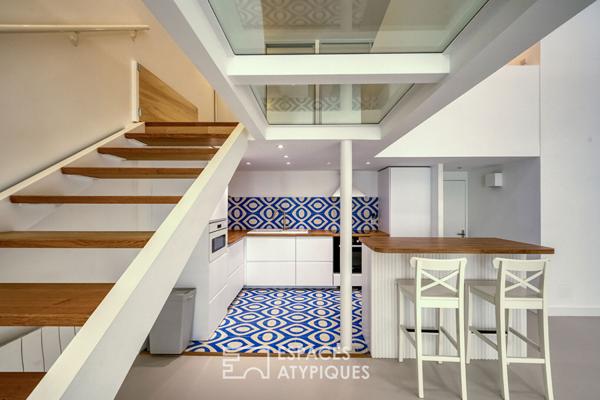 Appartement type loft en centre ville avec terrasse