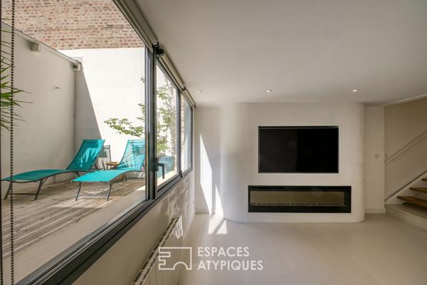 Appartement type loft en centre ville avec terrasse