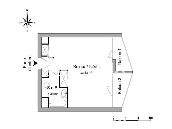 Location Studio 31 m² - 20 RUE DES EBISOIRES Plaisir 78370