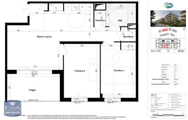 Appartement à louer 3 pièces 69.2m²
