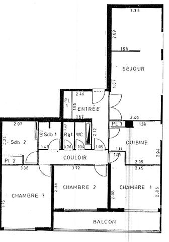 Appartement F5 à vendre  5 pièces - 97 m 2   PARIS  - 75020