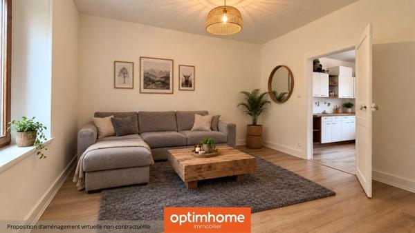 Maison mitoyenne en pierre – potentiel 2 logements – 4 chambres – jardin – petit garage